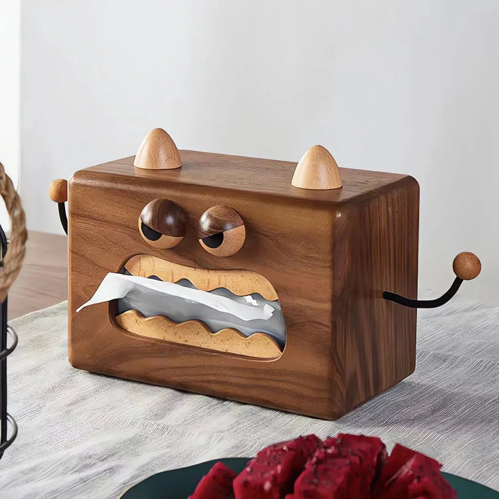 "TissueMonster" Wooden Tissue Box