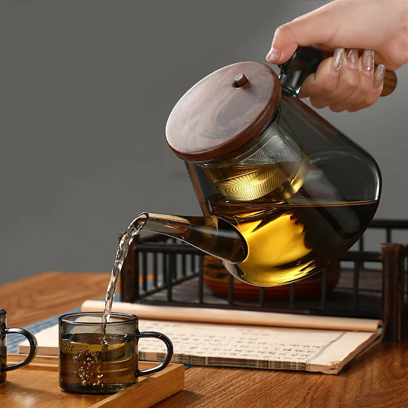 "Woodland" Glass Teapot