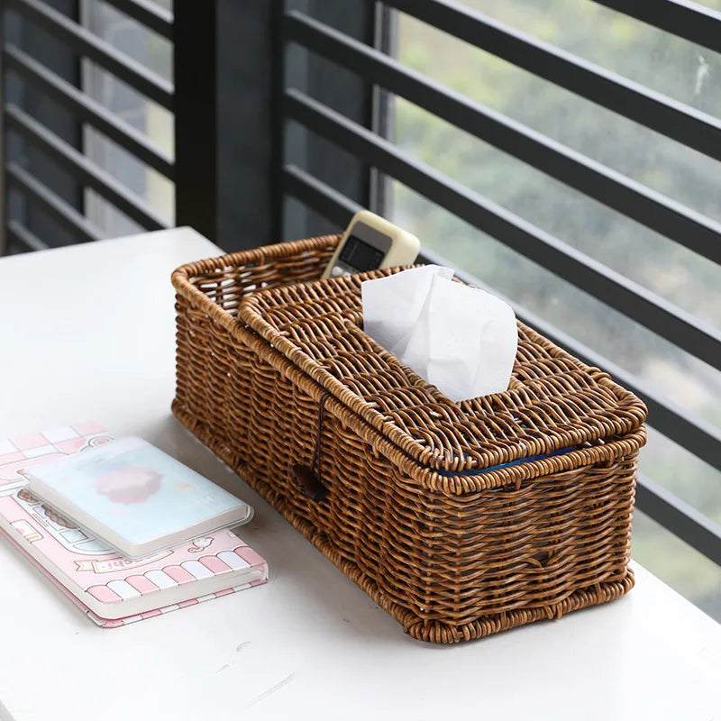 "Rustic Wicker" Tissue Organizer