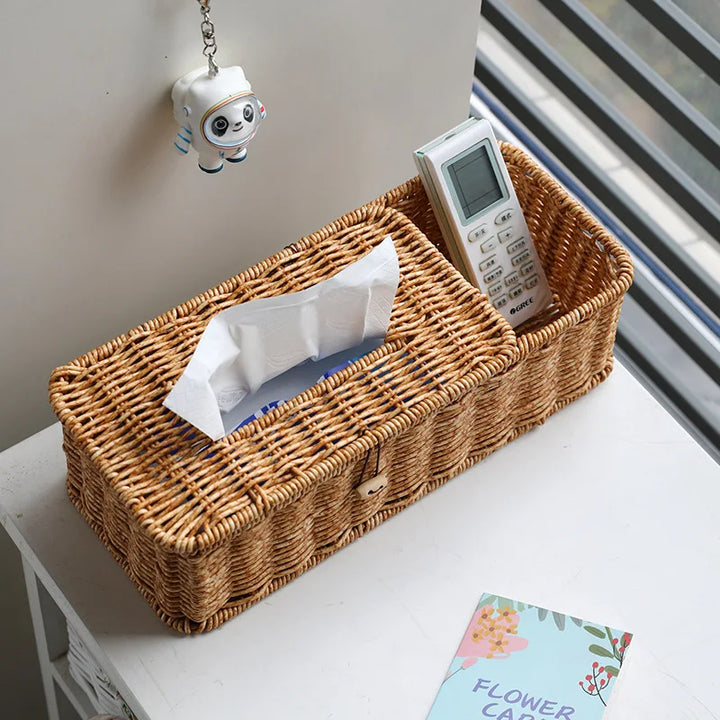 "Rustic Wicker" Tissue Organizer