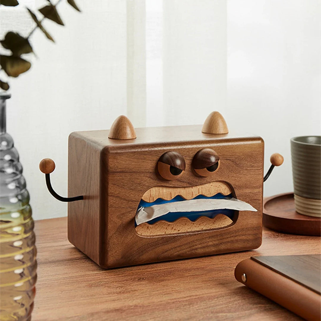 "TissueMonster" Wooden Tissue Box