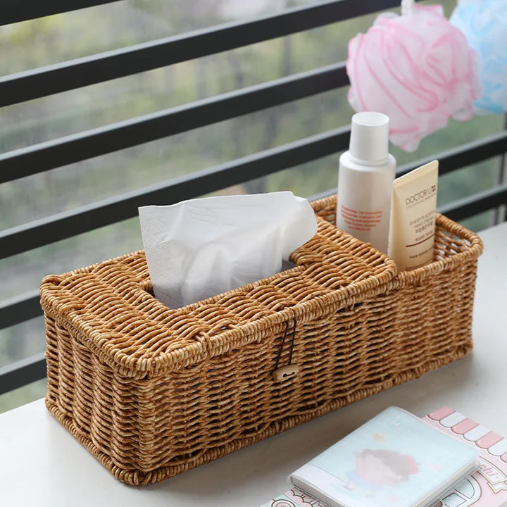 "Rustic Wicker" Tissue Organizer