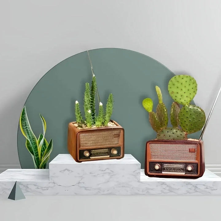 "Greenwave" Vintage Radio Planter