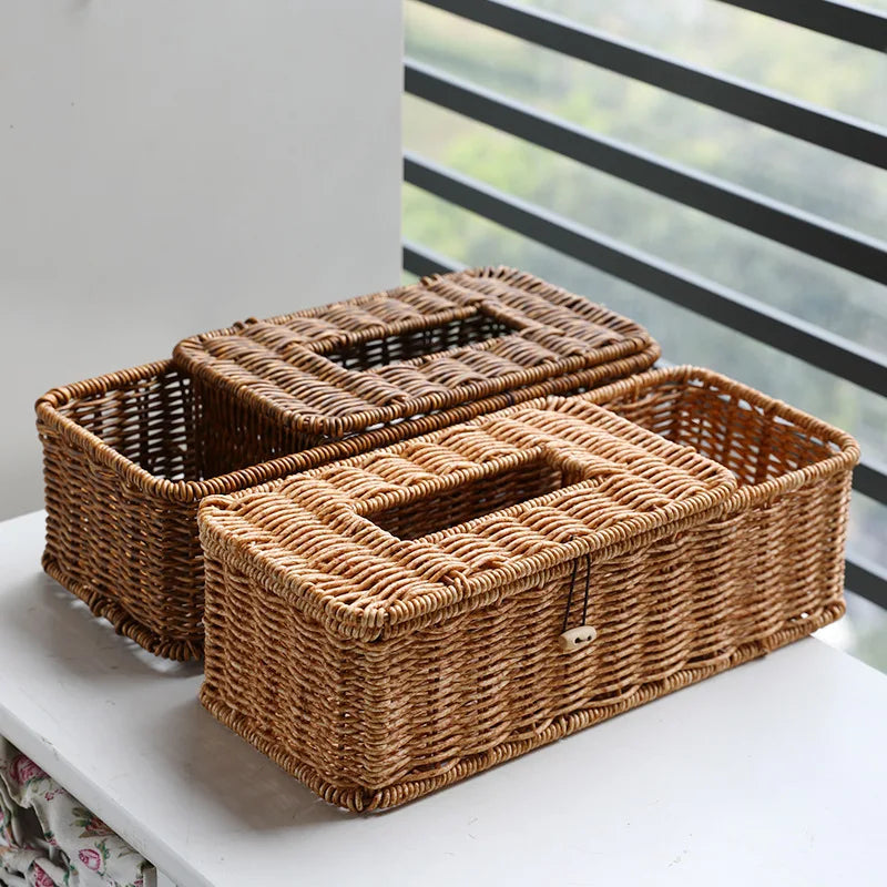 "Rustic Wicker" Tissue Organizer