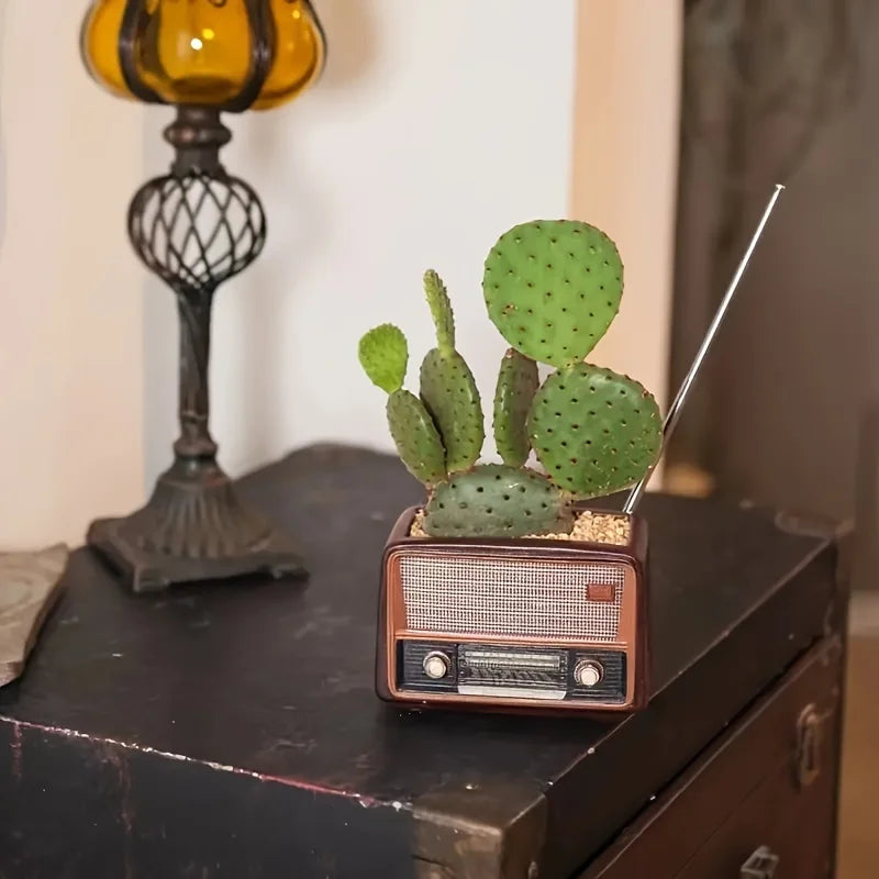 "Greenwave" Vintage Radio Planter