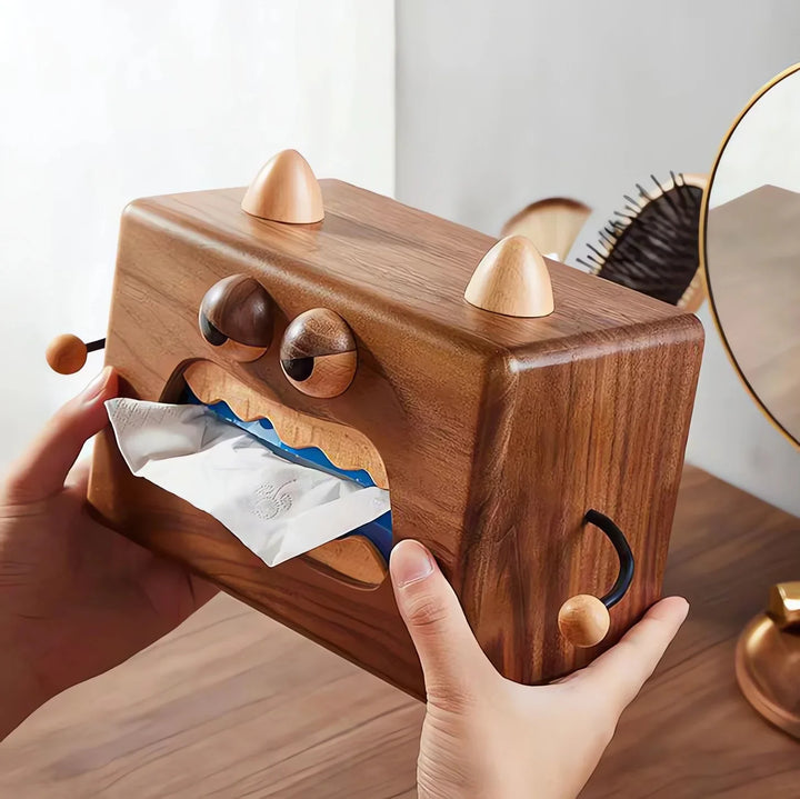 "TissueMonster" Wooden Tissue Box