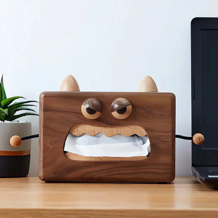 "TissueMonster" Wooden Tissue Box