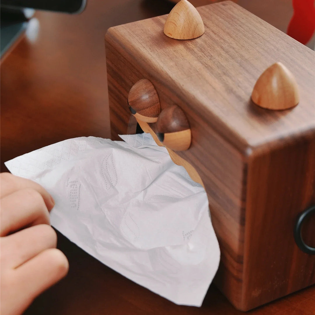 "TissueMonster" Wooden Tissue Box