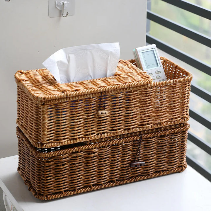 "Rustic Wicker" Tissue Organizer