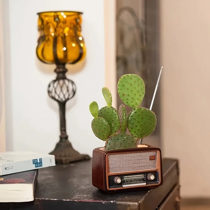 "Greenwave" Vintage Radio Planter
